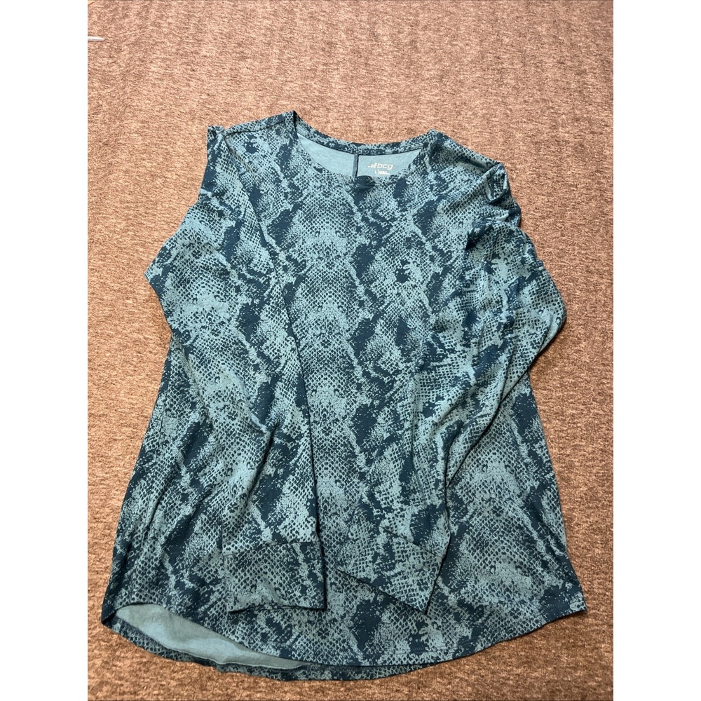 BCG Women's Long Sleeve Pullover Shirt 100% Cotton Size Large